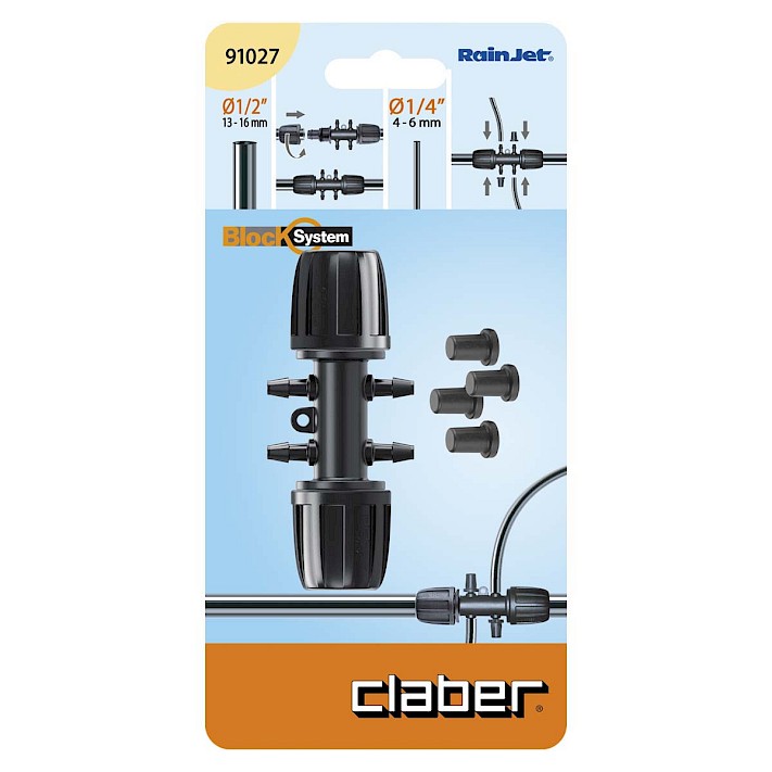 1/2 CONNECTOR WITH 4 1/4 OUTLETS BL