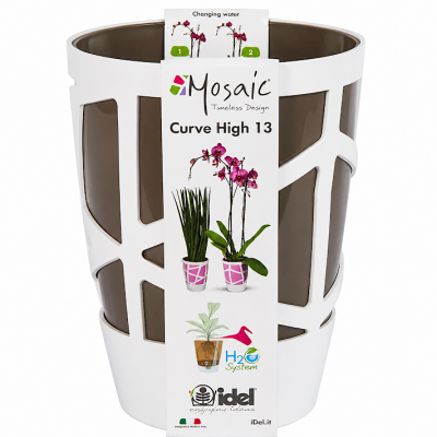 Mosaic Curve High 13 White/Taupe