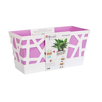 Mosaic FlowerBox 40 White/Purple