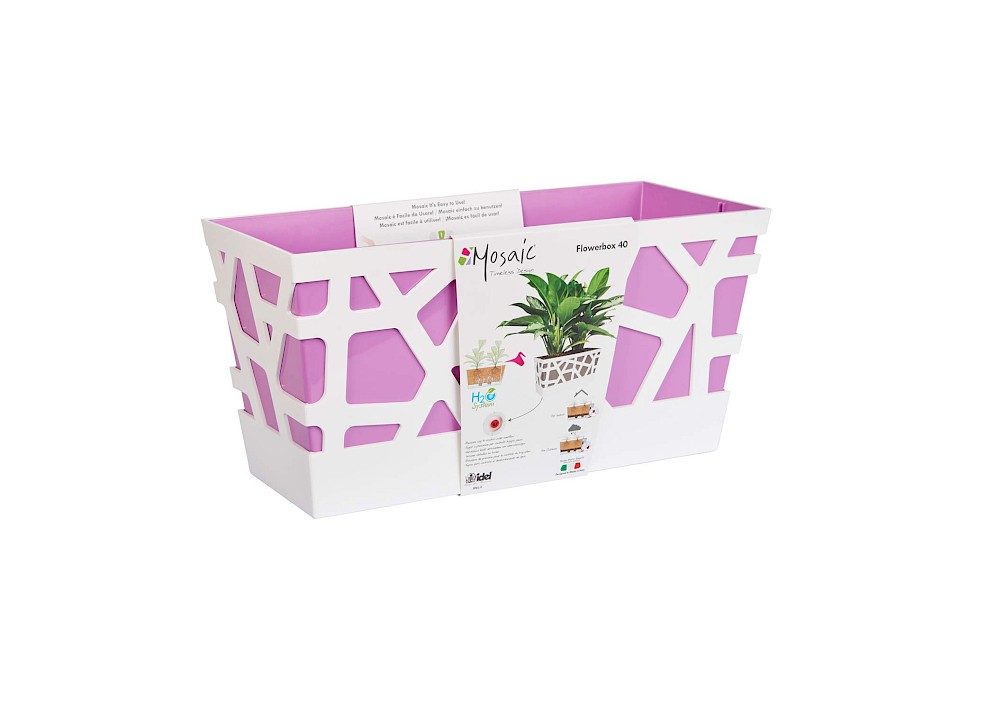 Mosaic FlowerBox 40 White/Purple