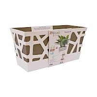 Mosaic FlowerBox 40 White/Taupe
