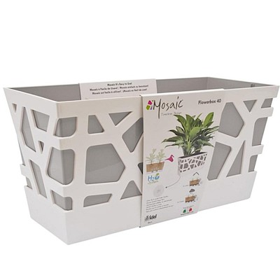 Mosaic FlowerBox 40 White/Ash Sky Blue