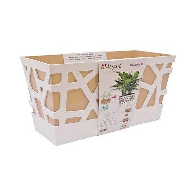Mosaic FlowerBox 40 White/Sand